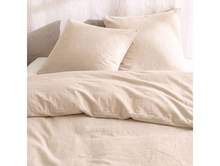 Parure de lit 140x200 flanelle écru Terre de Nuit