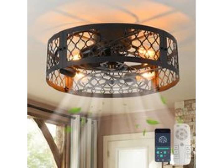 Plafonniers avec Ventilateur et Luminaire Style Industriel Fermier Ventilateur de Plafond 50cm industriel no VENTILATEUR DE PLAFOND