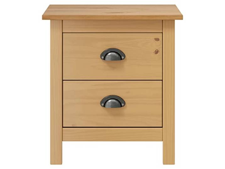 KTHLBRH Nachttische Hill Braun Bernstein 2 Stück 46 x 35 x 49,5 cm 2 ausziehbare Schubladen, Schubladengriffe, einfache Montage, für Schlafzimmer