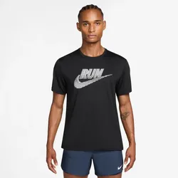 NIKE Miler Dri-FIT UV-Repel Run Engery Laufshirt Herren 010 - black/white XXL