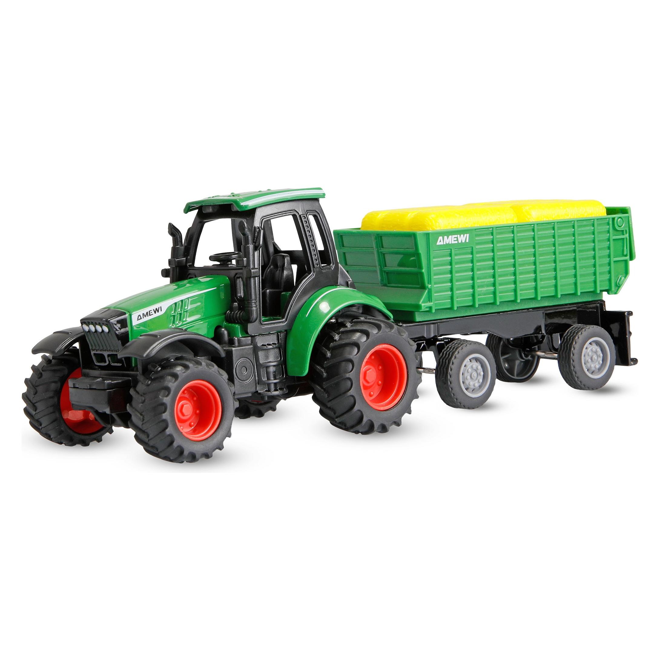 Amewi Traktor aus Metall mit Anhänger 1:64 RTR grün (RTR Ready-to-Run) (22790)