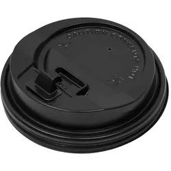 MONOUSO - Schwarzer PS SIP-Deckel mit Loch für Pappbecher Ø9,0cm (50 Stück)
