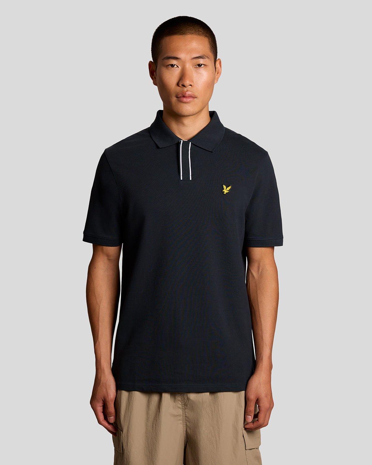 Poloshirt mit Kontrast-Paspelierung