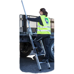 MUNK Stufen-Anlegeleiter LKW inkl. Magnet Montagesatz mit 5 Stufen ohne Ausstiegsholm