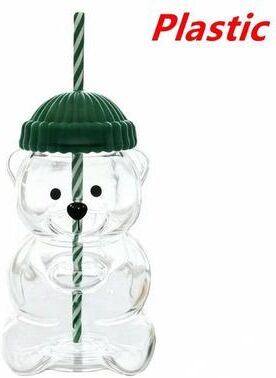 Inspired Living Bear Buddy Cute Bear Mug And Kawaii Water Bottle With Lid For Coffee Juice And Gifting plastic