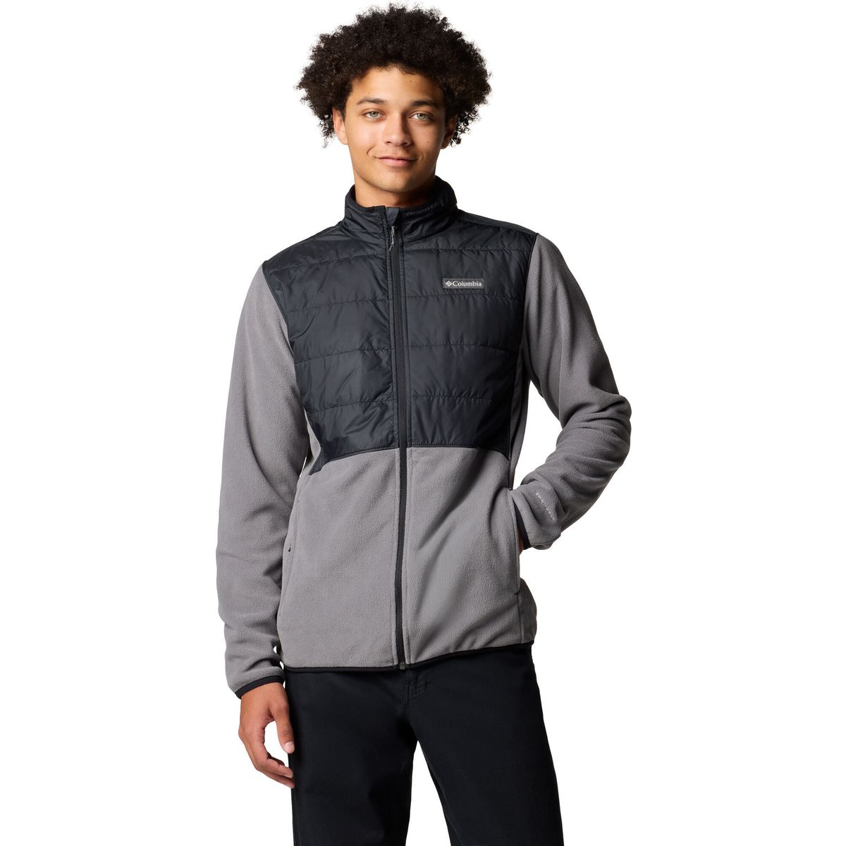 Columbia Men's Basin Butte II Hybrid Fleece Jacket city grey, black (023) XL 210176-2101761-023-XL