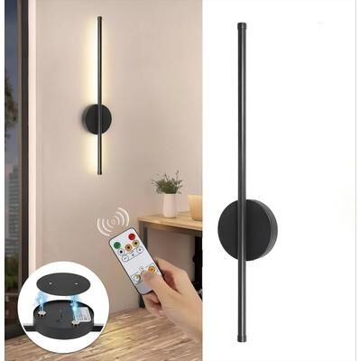 Uplift Picks Black Rechargeable Wall Sconce Pair With Remote Dimmable Cordless Lighting 1 Pack black