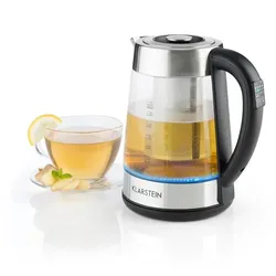 Ostfriese Wasserkocher 2-in-1 Teekocher 1,7L 2200W LED Edelstahl Glas