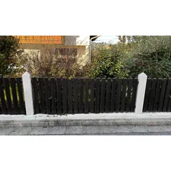 PVC Vorgartenzaun Tür - 105,5 x 80 auf 65 cm - Farbe: Anthrazit - Zauntür mit Unterbogen - Kunststoff Gartentor inkl. Bänder