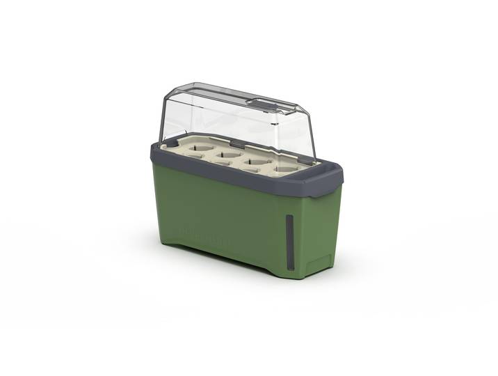 Kräutertopf GUSTA GARDEN HERBS dunkelgrün , grün, B:35,8cm H:25cm T:15cm, Kunststoff, Pflanzgefässe, Kräutertopf