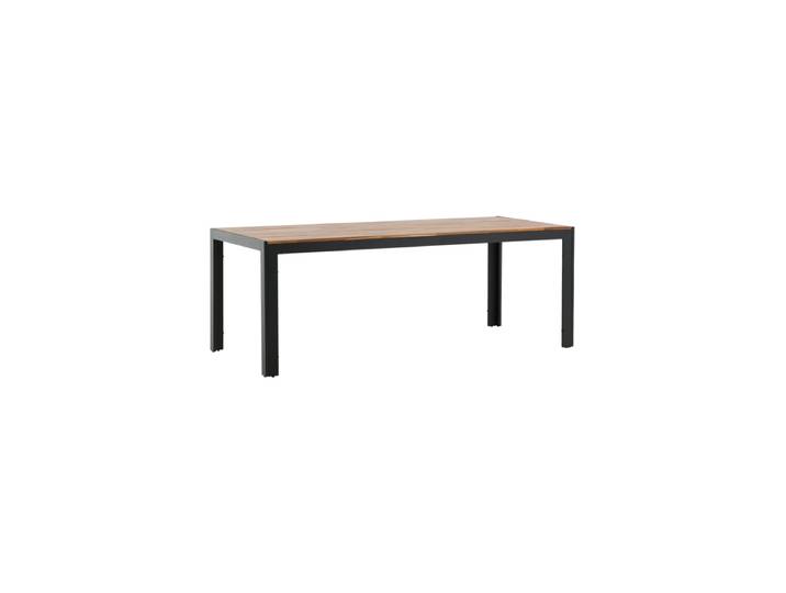Gartentisch „Bois“ mit Akazien-Tischplatte, 205 x 90 cm Akazienholz Schwarz / Natural VE DESIGN