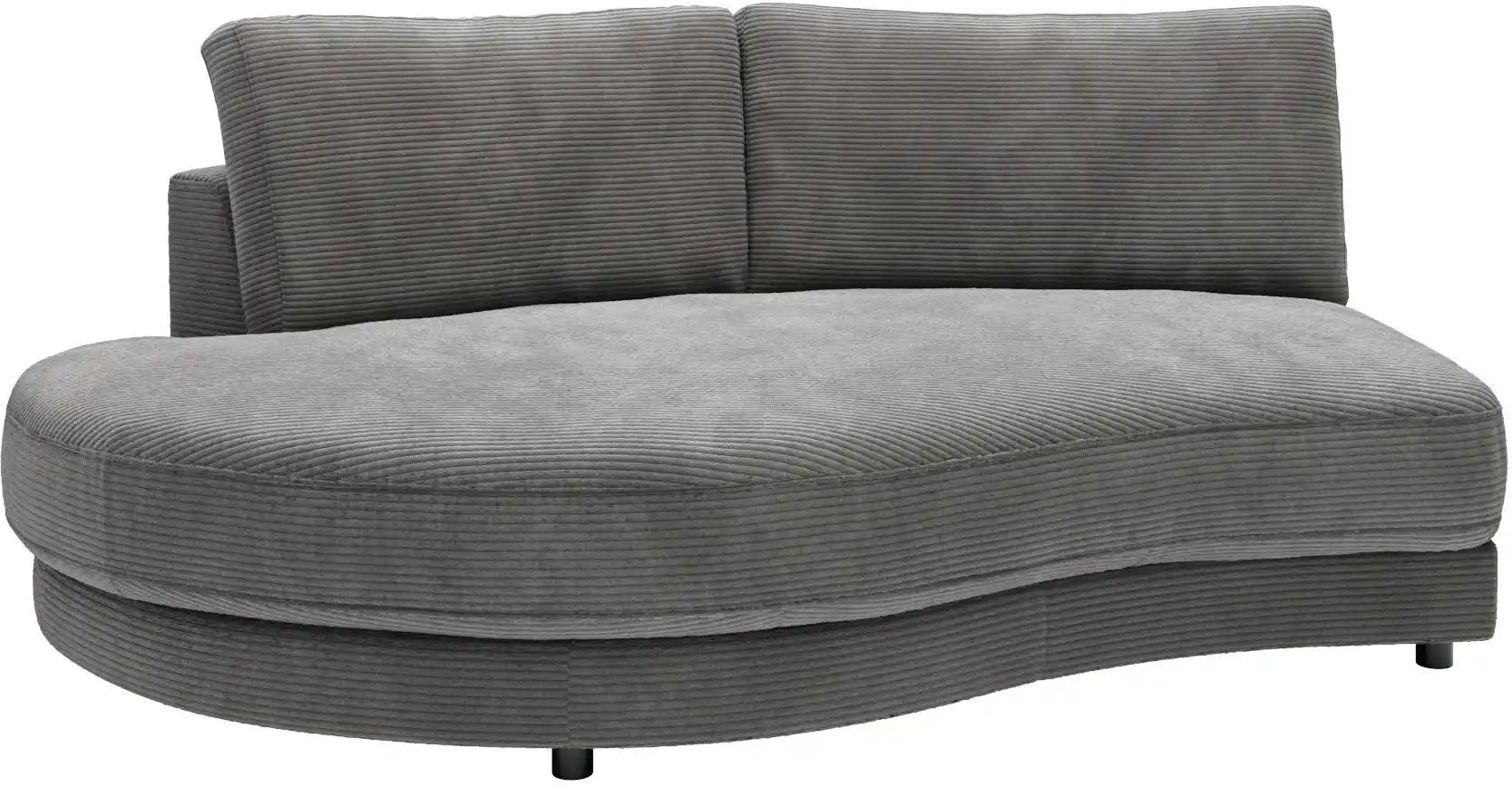 Jette Home Element Abschluss rund links in Cord Sila ¦ grau ¦ Maße (cm): B: 205
