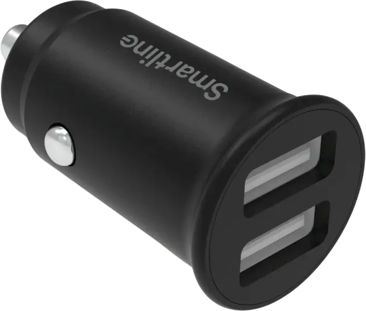 Smartline Billader - 2x USB-A - Sort
