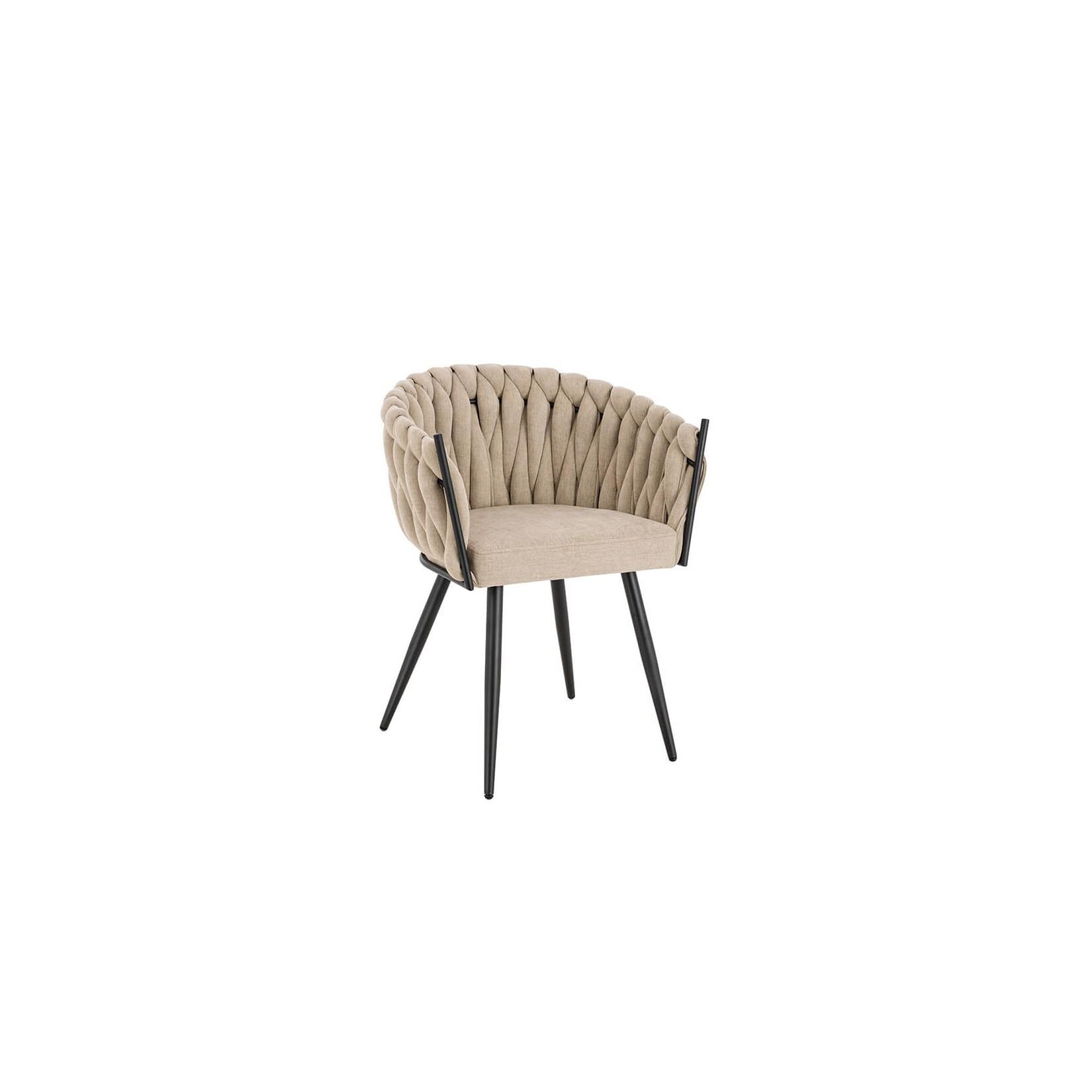 HOME DELUXE Esszimmerstuhl gewebt AYLA - 1er Set Dunkelgrau