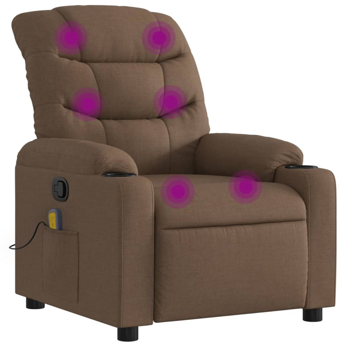 vidaXL Massagestoel - Verstelbare relaxstoel - Bruin - Stof