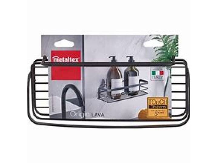 Metaltex - Doucherek - Badkamer rekje - Doucherek zonder boren - Mat Zwart - 26x10x6 cm - Ophangen of Neerzetten - Plakhaken Apart Verkrijgbaar