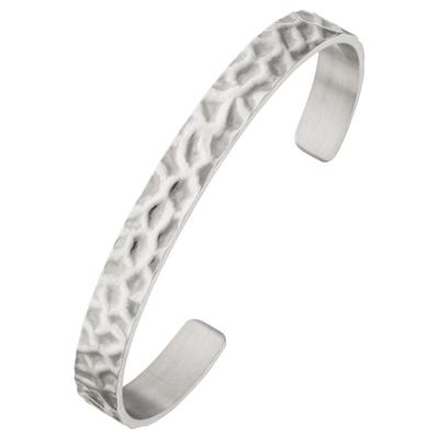 Armspange JOBO "Offener Armreif", silber (silber 925), Armbänder, Damen, Silber 925 (Sterlingsilber), Armspange, 925 Silber gehämmert