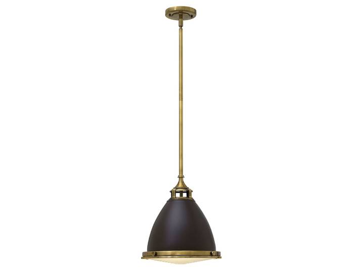 Suspension en verre et acier moulé finition bronze