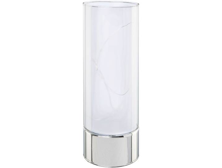 LED-Leuchte CREATIV LIGHT Weihnachtsdeko , transparent, H:25cm Ø:9cm, Kerzenhalter, LED-Leuchte, mit silberfarbener Basis
