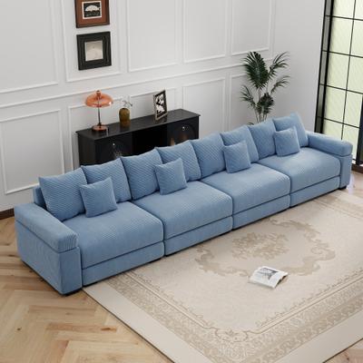 "GDFStudio - Corduroy 4-Seater 170"" Cloud Sofa Couch with Extra-Thick Armrests"