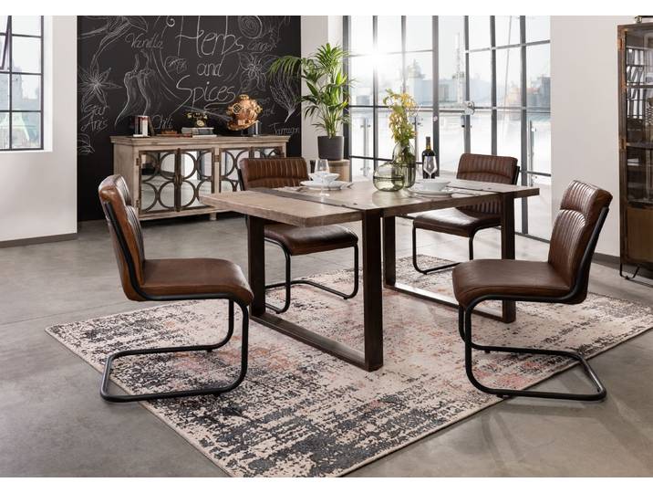 Esstisch Mango 170x90x76 braun lackiert HEAVY INDUSTRY #203