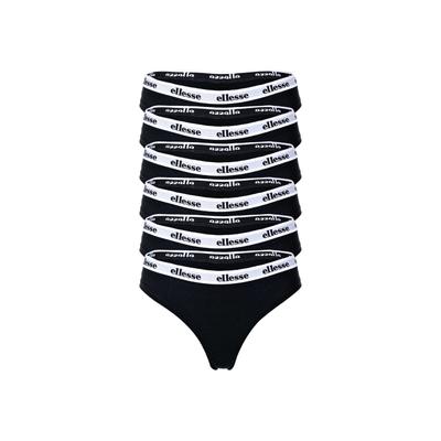 String ELLESSE "String HILLAR 6er Pack", Damen, Gr. L, schwarz, Obermaterial: 95% Baumwolle CO. 5% Elasthan EL., Unterhosen String