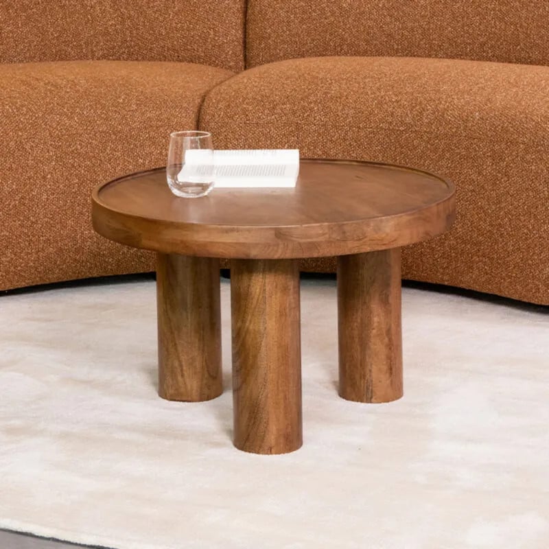 Label51 Salontafel Elly - Nature Smooth - Mangohout - Rond - Diameter: 60 cm
