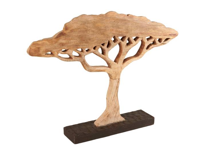 Ambia Home Dekobaum, Naturfarben, Holz, Mangoholz, massiv, 65x49x9 cm, Kunsthandwerk, zum Stellen, Dekoration, Dekofiguren & Skulpturen, Dekoobjekte