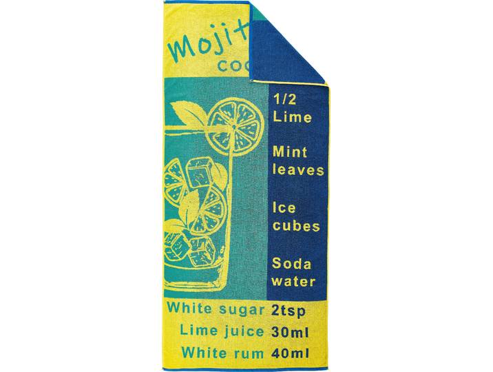 Strandtuch DYCKHOFF Mojito , gelb (grün), B:80cm L:180cm, Zwirnfrottee, Obermaterial: 100% Baumwolle, Handtücher, Strandtuch, 100% Baumwolle