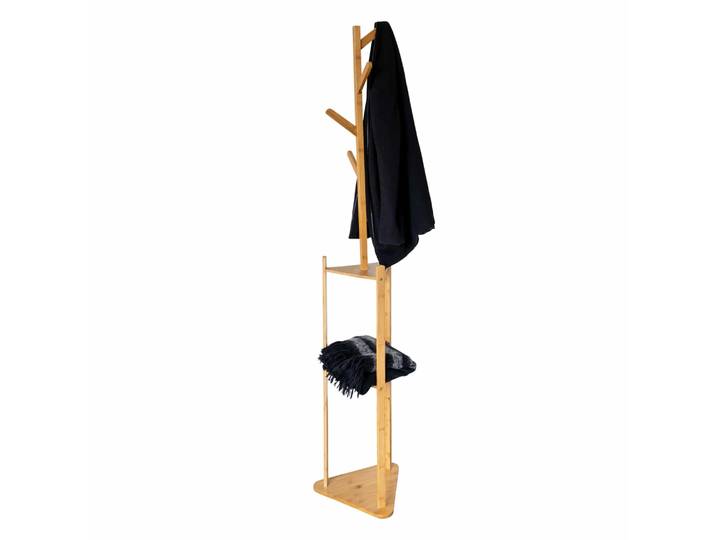 QUVIO Kapstok staand met legplanken - 32,5 x 32,5 x 179 cm