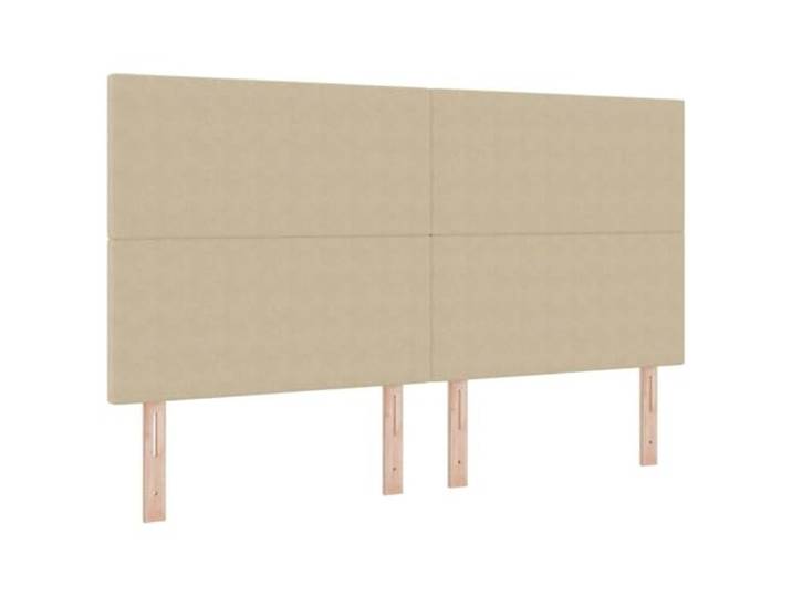 Makastle Kopfteil 180x128 cm Cremeweiß Stoff Höhenverstellbar