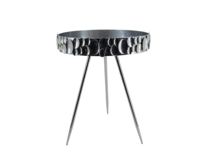 Set mit 2 runden Beistelltischen aus Metall, silberfarben, 62,5 x 51,5 x 51,5 cm