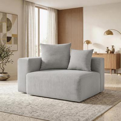 Uixe DIY Corduroy Collection Upholstered Modular Sectional Sofa Ottoman