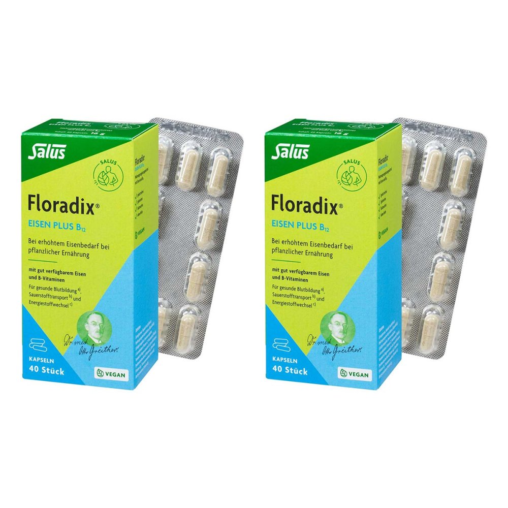 SALUS Pharma GmbH Floradix Eisen Plus B12 vegan Kapseln 08106074