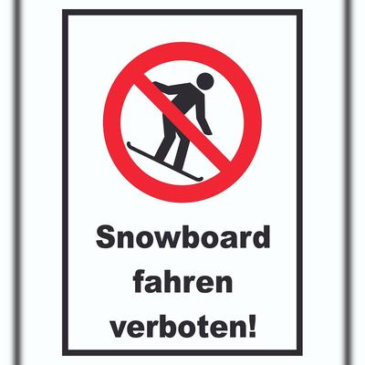 HB-Druck Snowboard fahren verboten Schild A4 (210x297mm)