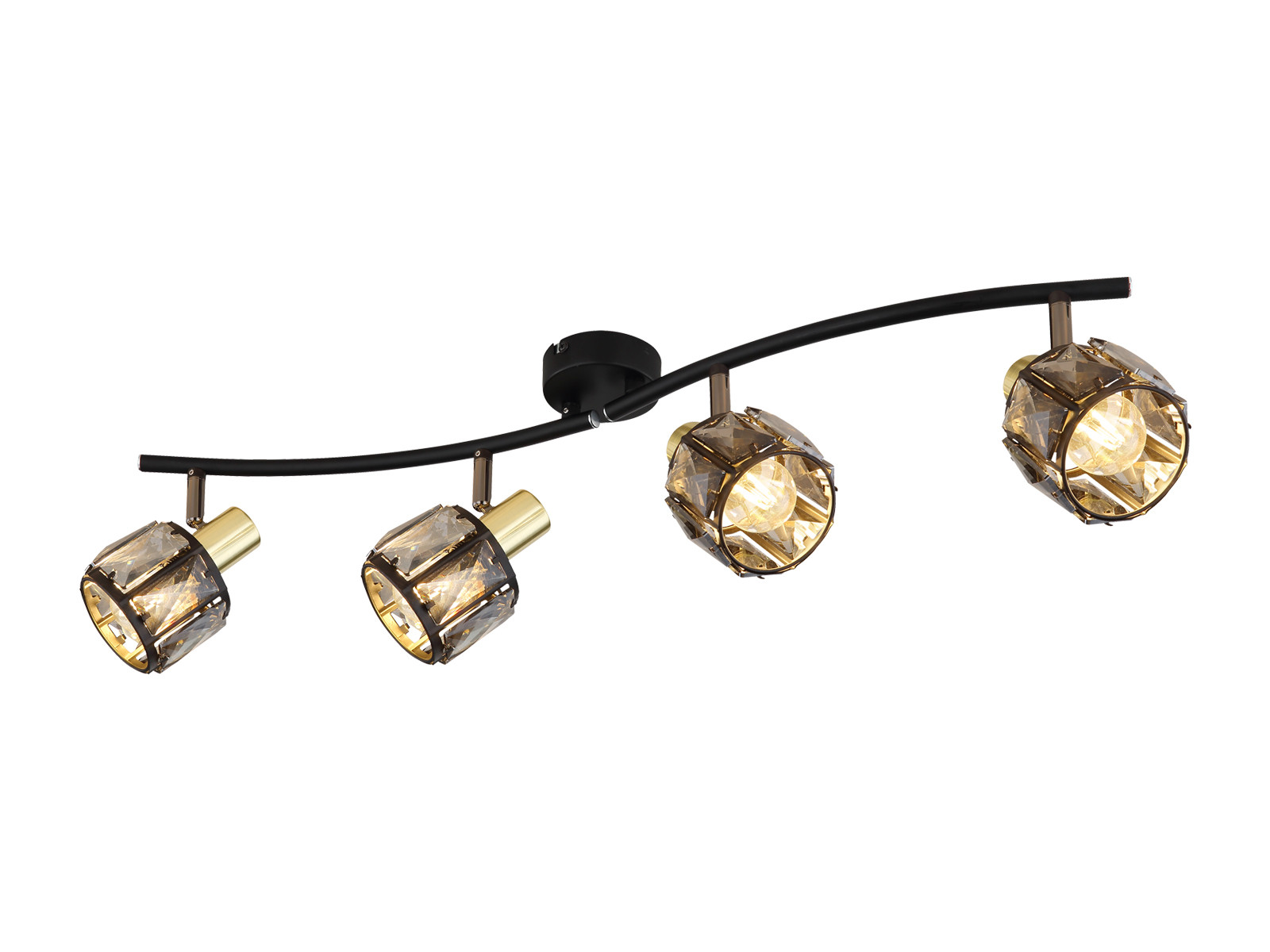 Globo Lighting Indiana 4-lichts plafondlamp zwart en brons