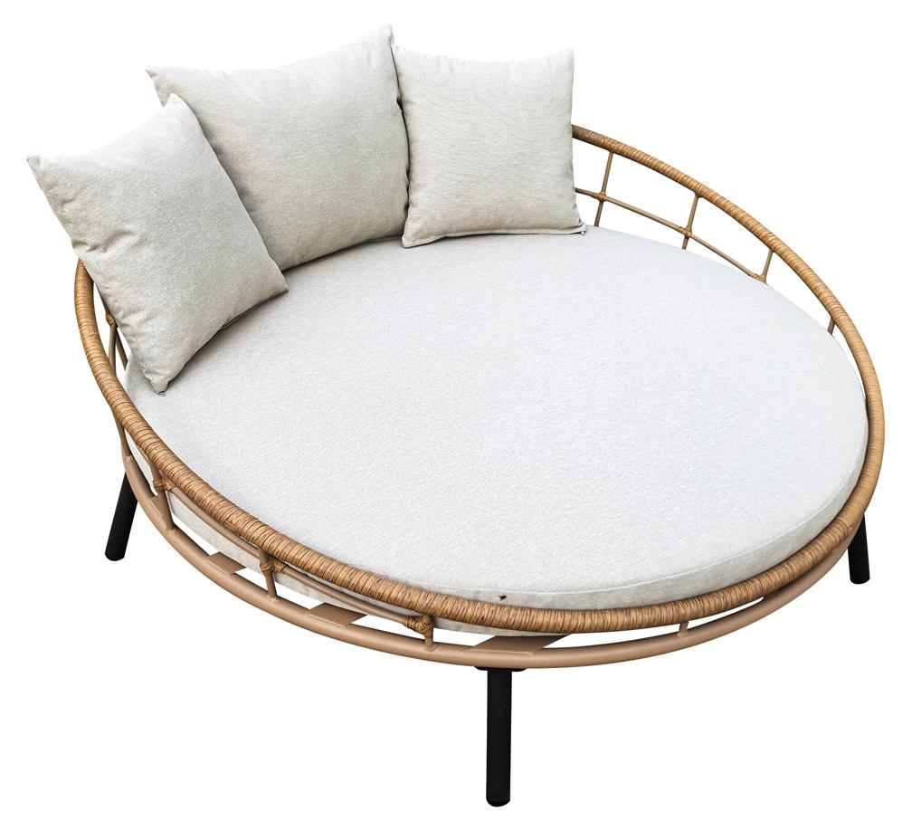 Outdoor-Bett Lounger Deluxe 133x135x38 cm, wetterfest, inkl. 8 cm Kissen