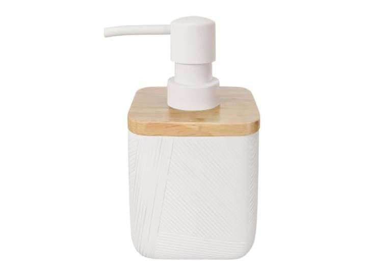 Kleine Wolke Doseur de Savon Crossover Blanc Capacité de 310 ml\, fabriqué en polyrésine/bambou