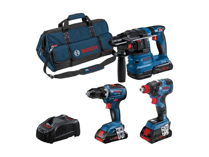 Werkzeugset BOSCH PROFESSIONAL 18 V Combo Kit , blau, Werkzeugsets, Werkzeugset