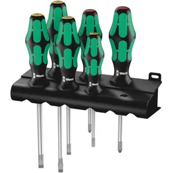 Wera 334/6 Rack Schraubendrehersatz Kraftform Plus Lasertip + Rack, 6-teilig - 05105650001