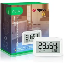 NOUS E6 LCD Temp.Luft Sensor ZigBee ZigBee3.0 / Sensor für Temp.+Luftfeu