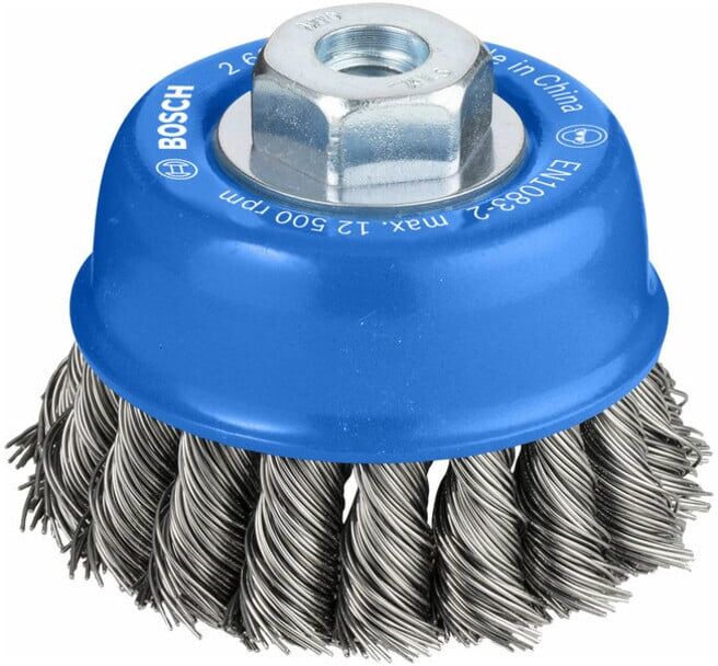 Brosse boisseau 75 mm à fils d'acier torsadés M10 75 mm, 0,5 mm, M10 ; Bosch (2608622063)