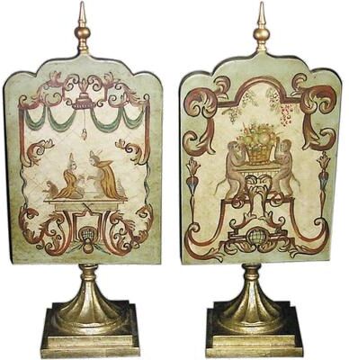 Orchard Creek Designs Ammons Wood Monkey Design Decorative Panel Pair, Ivory