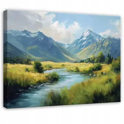 LEINWANDBILD Landschaft Gebirge Grün 100x70 cm
