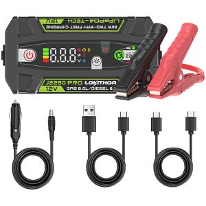 Lokithor Starthilfe-Powerbank J2250 Pro, 12V, 2250A Spitzenstrom, mit Arbeitsleuchte, Kapazität 16000mAh