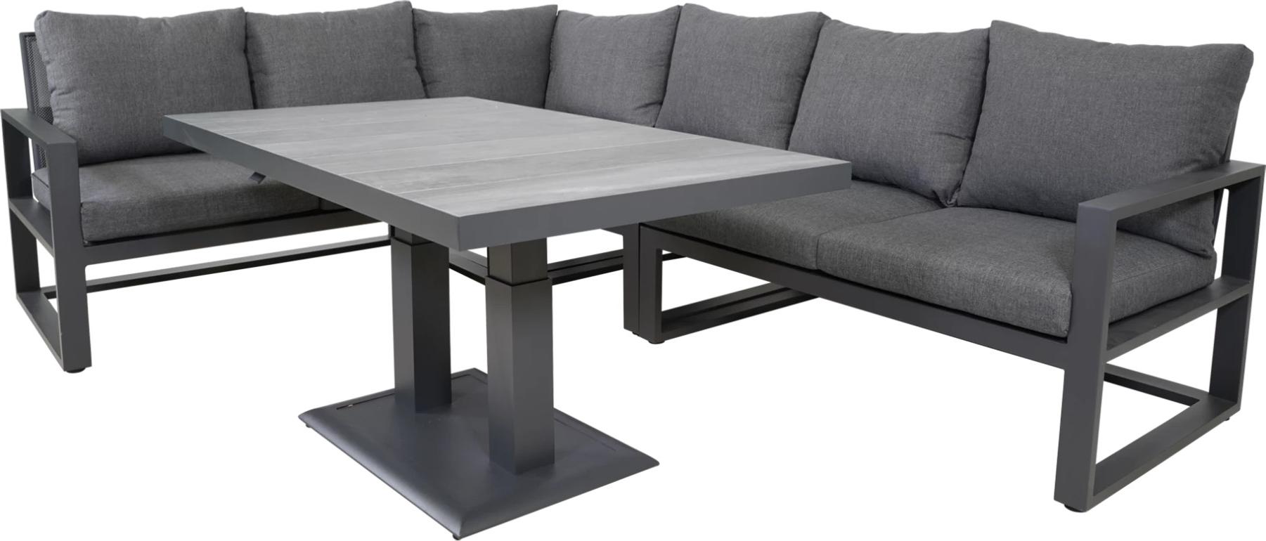 Lounge-Eckset - Aluminium - 3-teilig - 137x80x86 cm