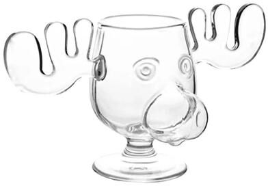 Uplift Picks Christmas Moose Mug Reindeer Head Glass Cup 240ml Holiday Drinkware mug 1 Pc