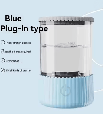 Inspire Essentials 3 In 1 Electric Makeup Brush Cleaner USB Rotary Washing And Drying Machine blue