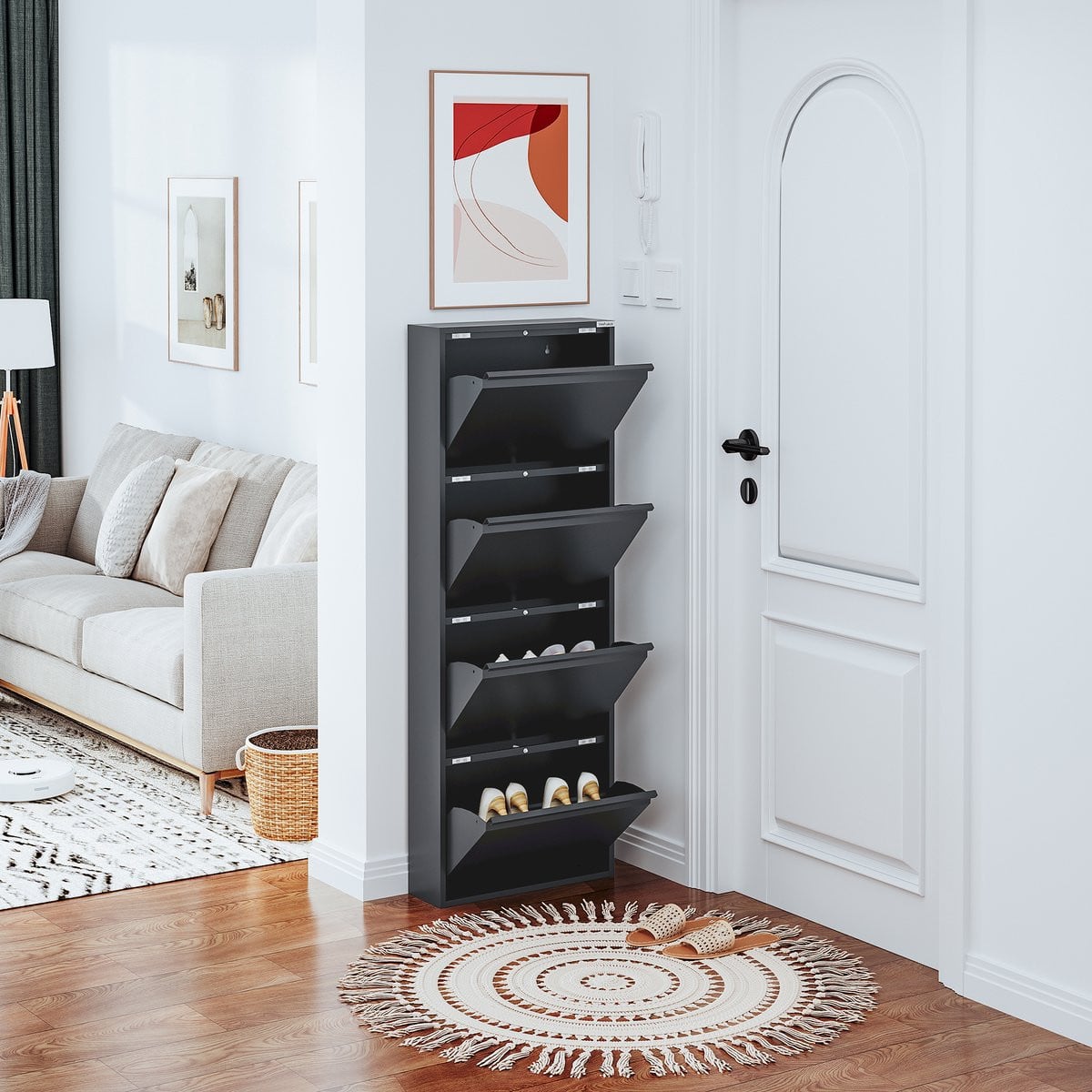 Veehaus Griffin Metalen Schoenenkast voor 8 Paar Schoenen – Industrieel Design