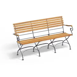 Klappbare 3-Sitzer Bank Classic mit Armlehnen graphitgrau